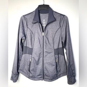Old Navy Active Fitted Gray Zip Up Jacket Zip Pockets Size L